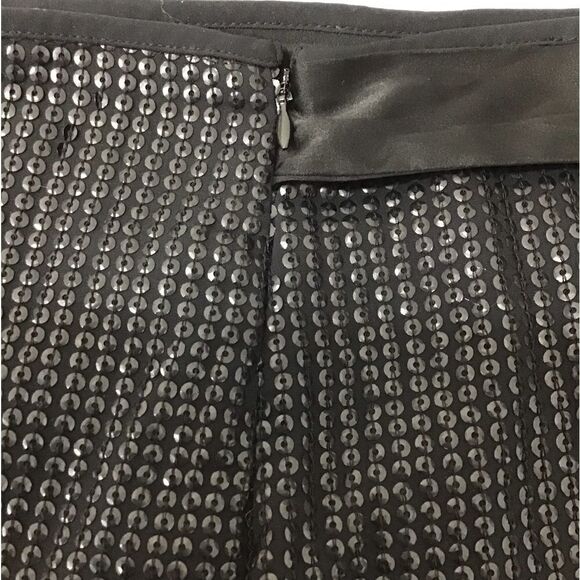 Something Navy Black Midi Slip Skirt Sequin Size Medium - Picture 8 of 12